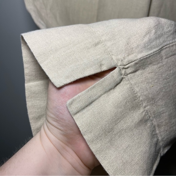 J.JILL women Beige 100% linen coastal cropped pull on trouser pants in petite S - Picture 5 of 8